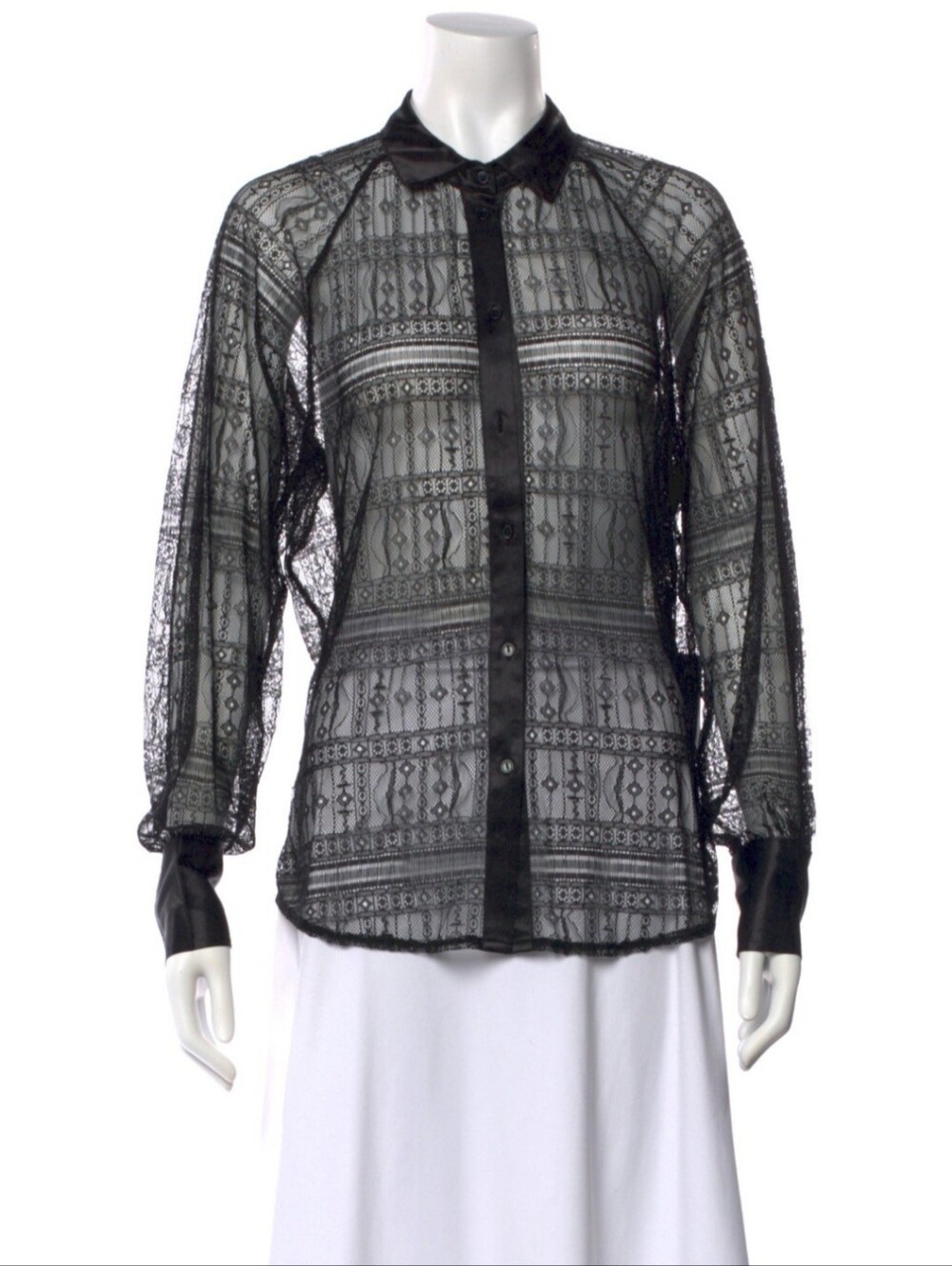 Jason Wu Satin Trimmed Lace Blouse